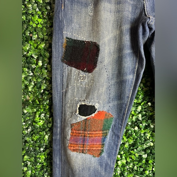 Polo Ralph Lauren Women's Astor Slim Boyfriend Repaired Patch Indigo Blue Jeans - Picture 3 of 16